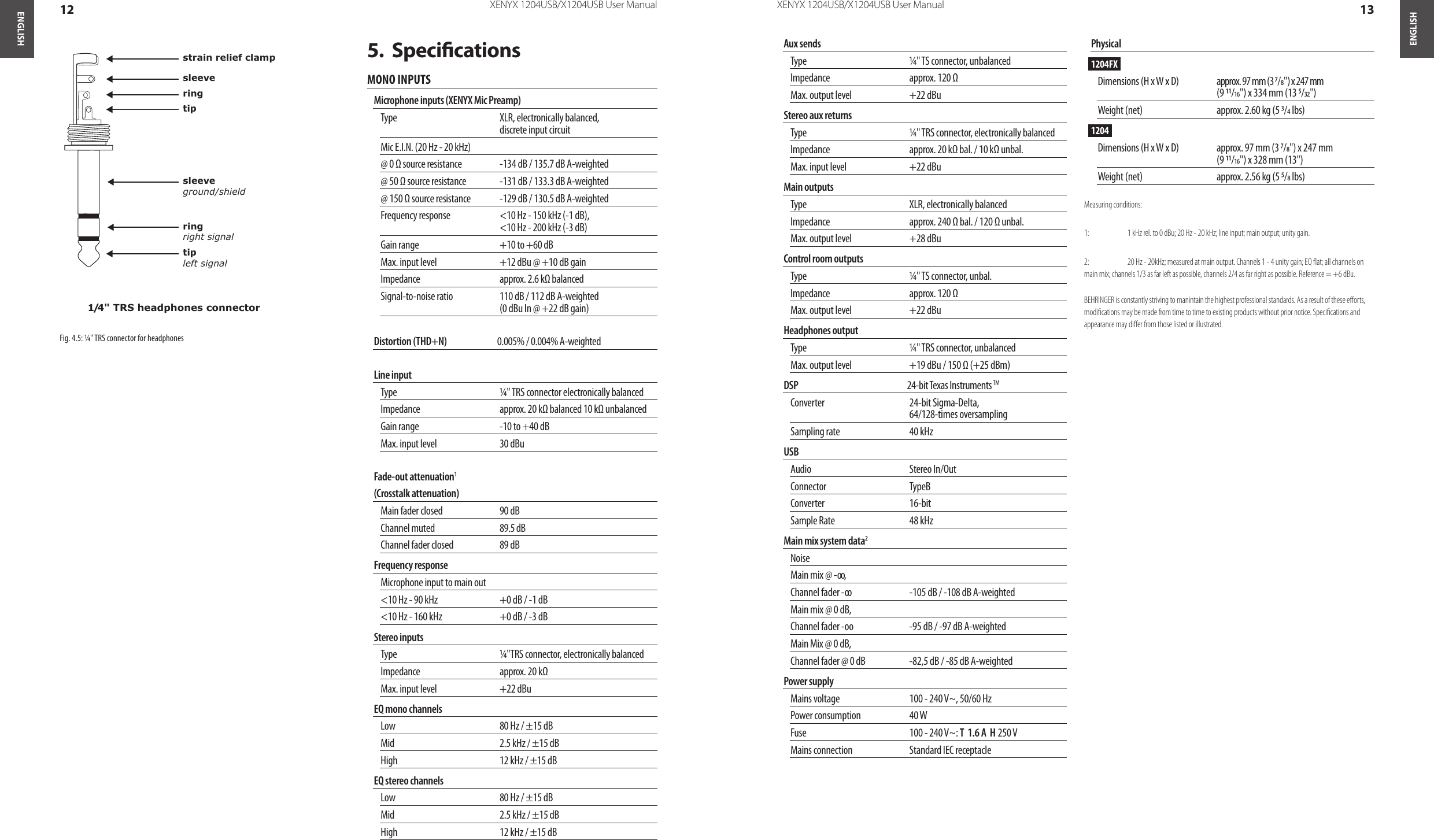 Behringer xenyx x1204usb block diagram