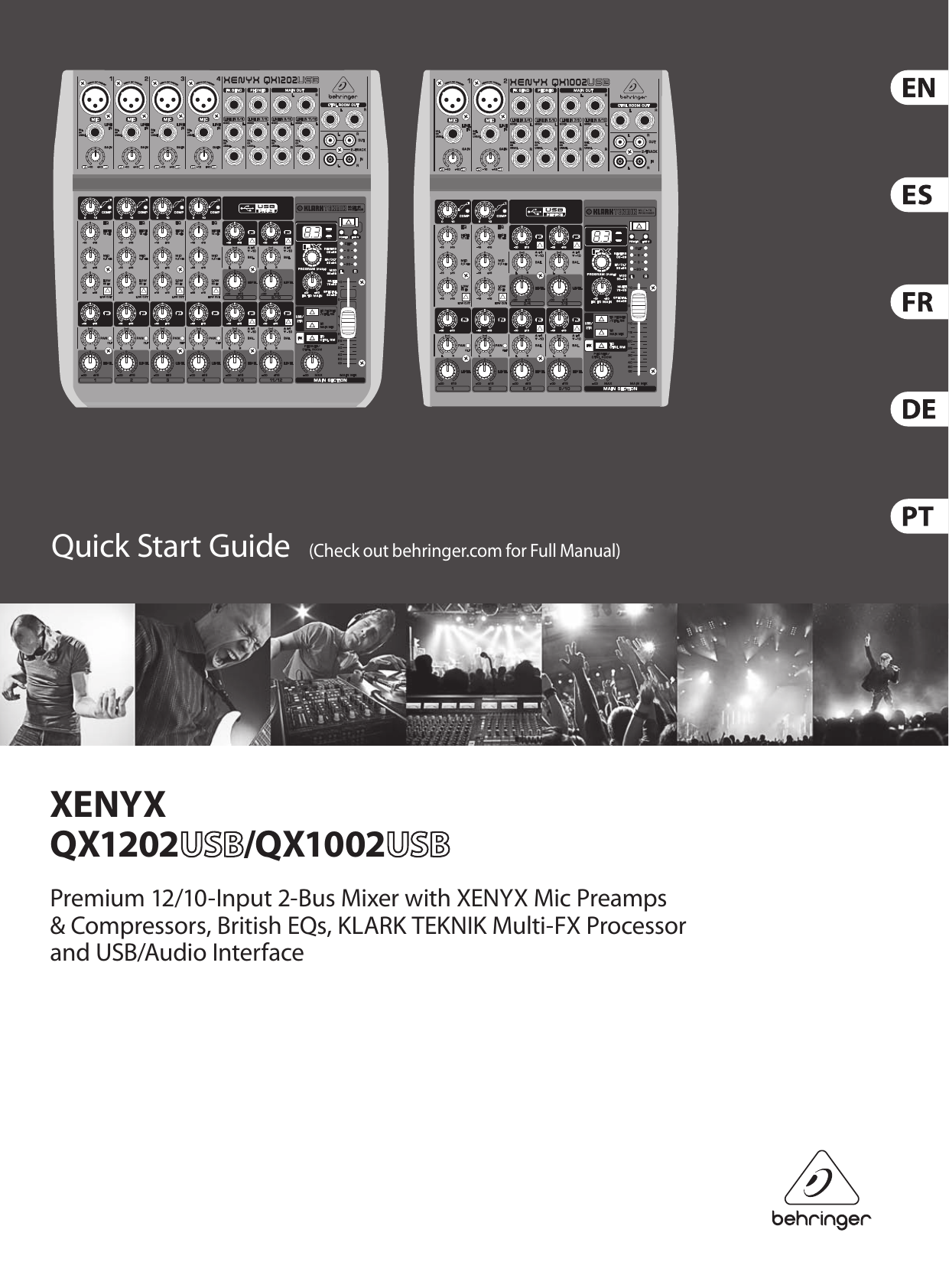 Behringer Xenyx Qx1002Usb Quick Start Manual QX1202USB/QX1002USB