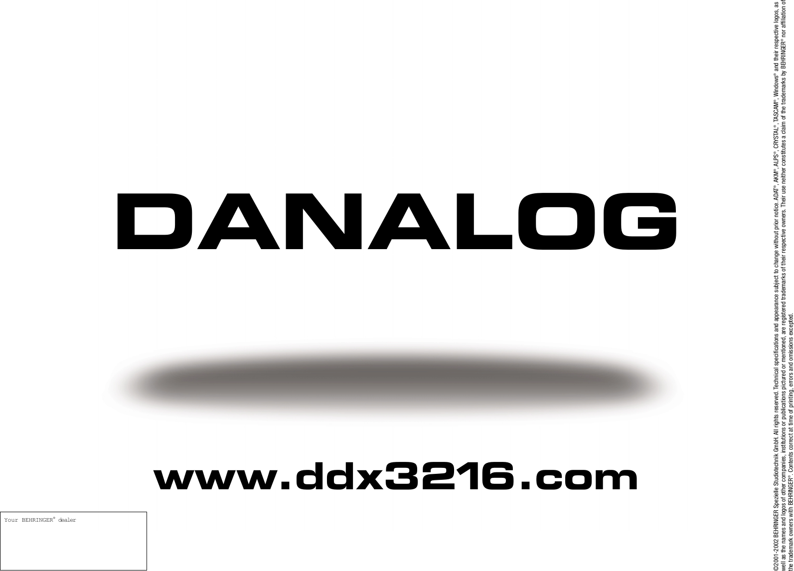 Page 12 of 12 - Behringer DDX3216 User Manual  To The 9f32b280-ad86-9d84-cdac-00e8780a0fc3