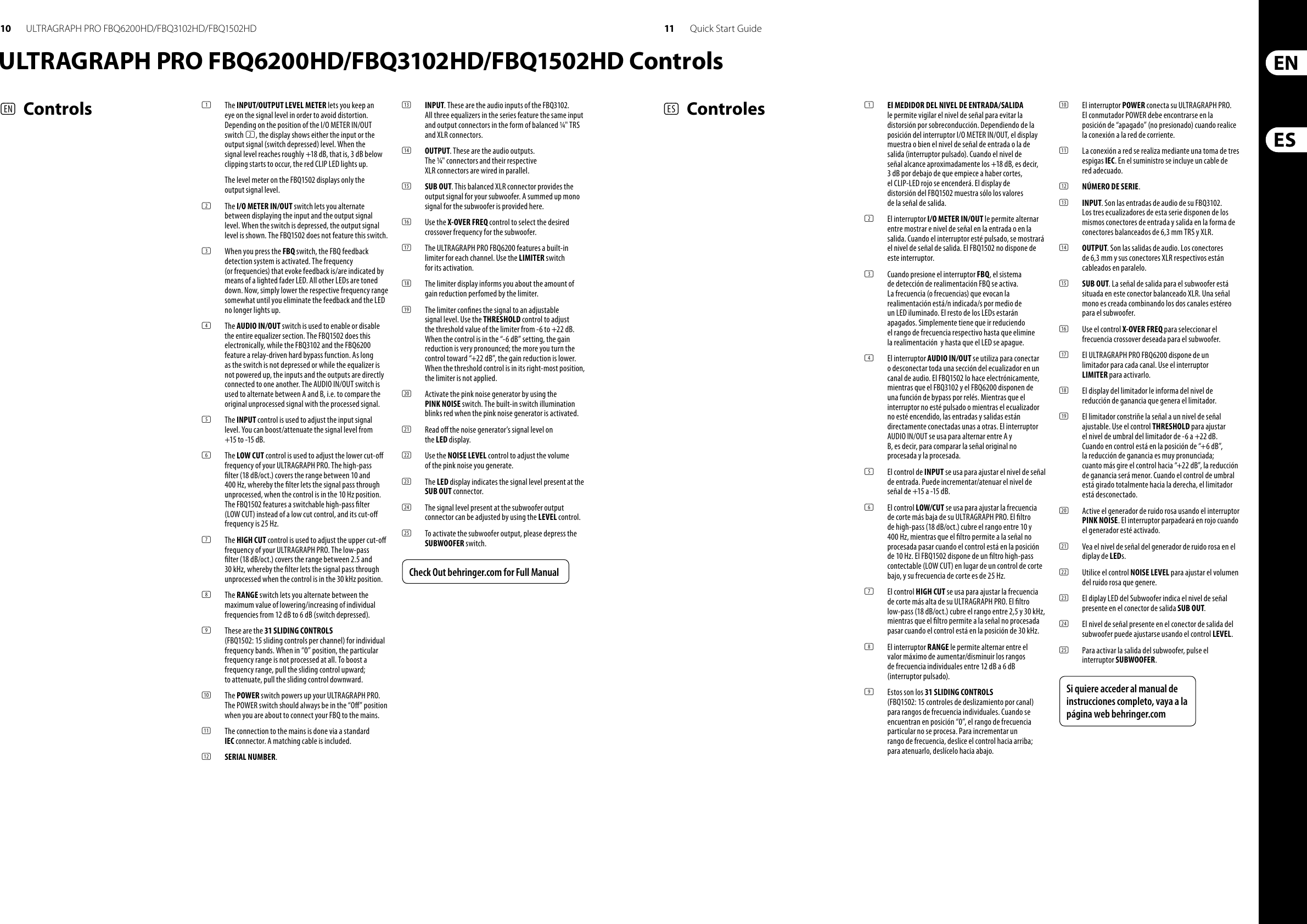 Page 6 of 11 - Behringer FBQ1502HD ULTRAGRAPH PRO FBQ6200HD/FBQ3102HD/FBQ1502HD User Manual  To The 0ebcf725-dbd1-4aa4-b3c6-ab083df03fac