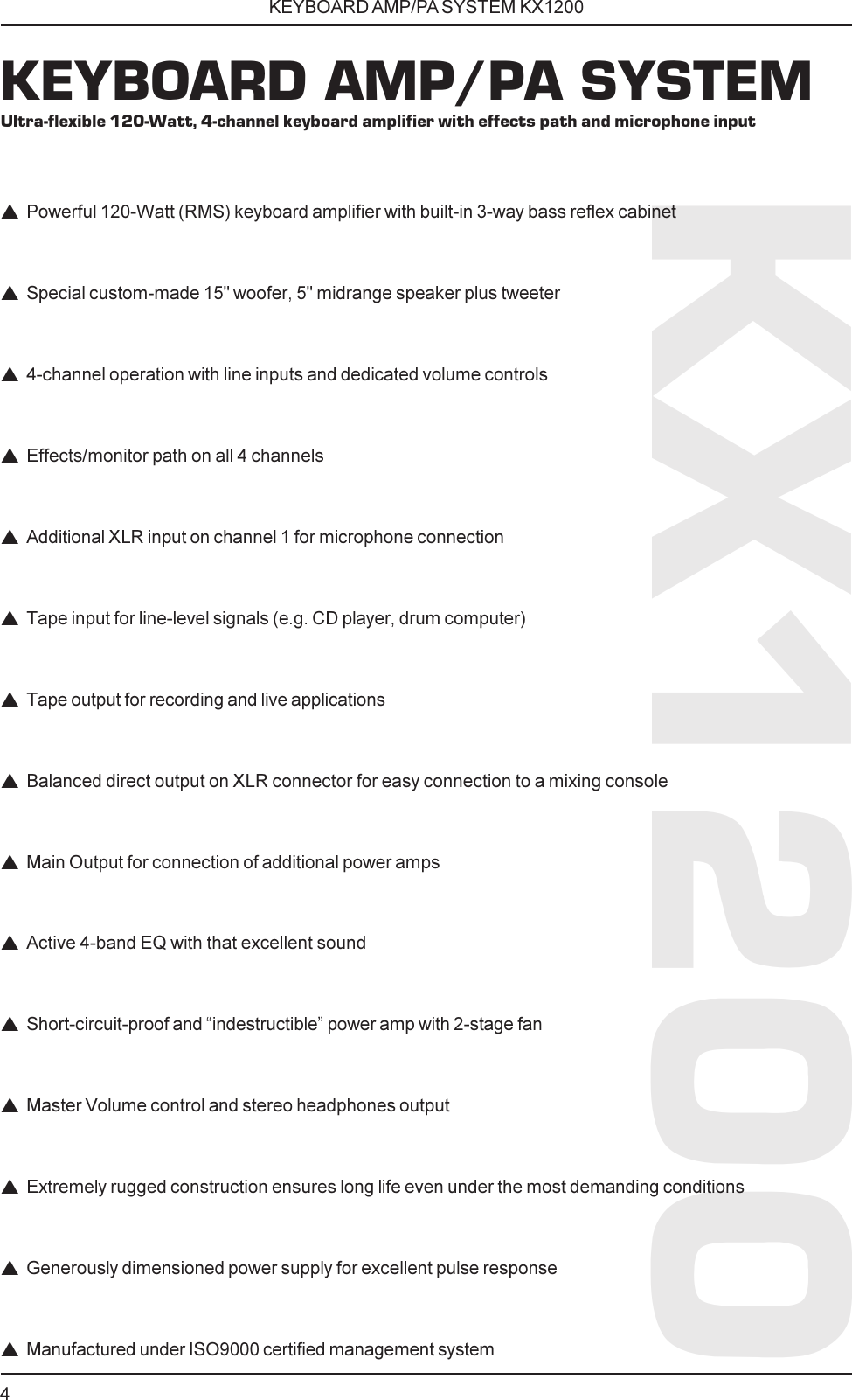 Page 4 of 12 - Behringer KX1200 DATA-MANFULL_KX1200_ENG_Rev. B.p65 User Manual  To The 0c90fc38-e5e2-4109-8f7c-83b48de6382a