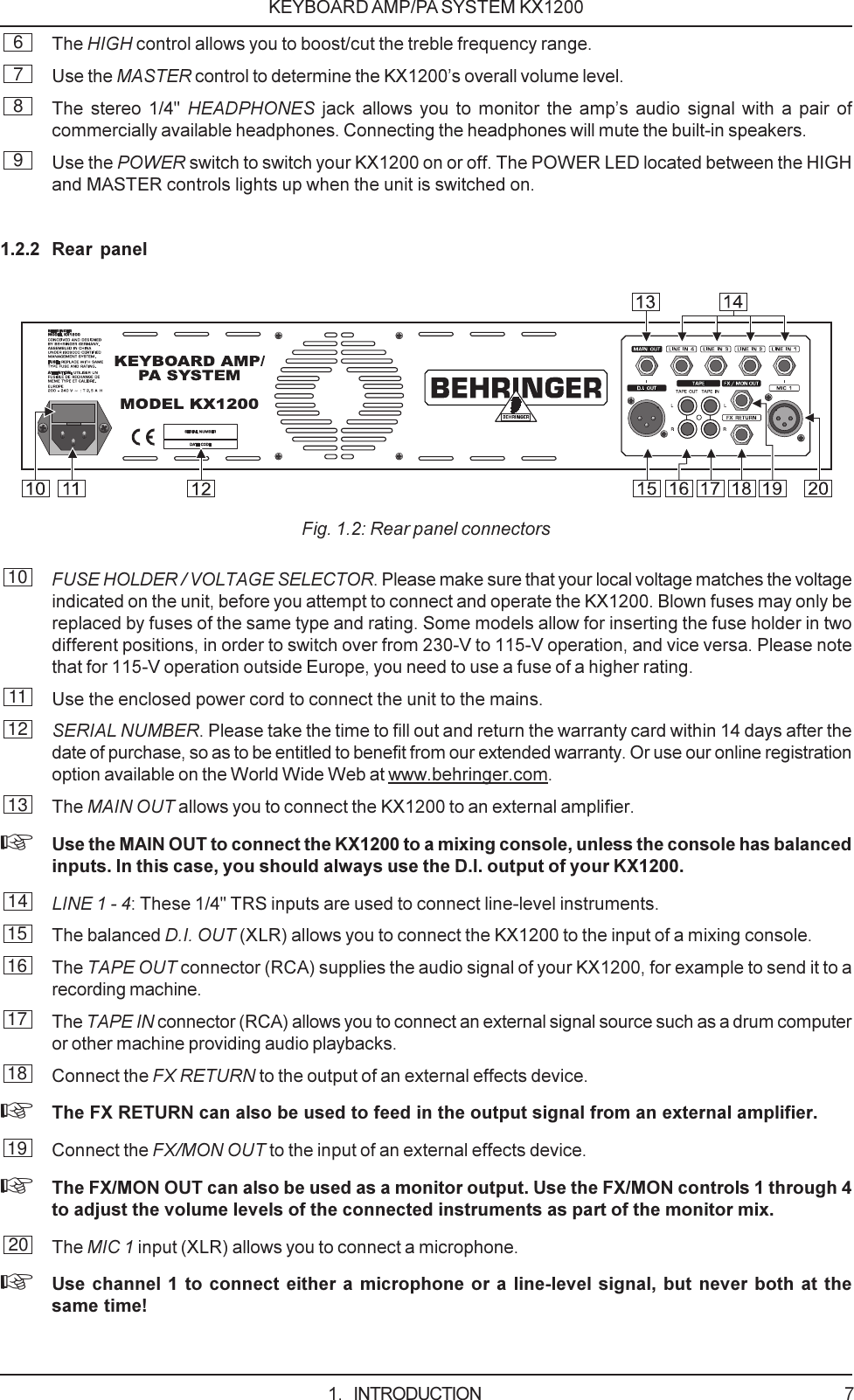 Page 7 of 12 - Behringer KX1200 DATA-MANFULL_KX1200_ENG_Rev. B.p65 User Manual  To The 0c90fc38-e5e2-4109-8f7c-83b48de6382a