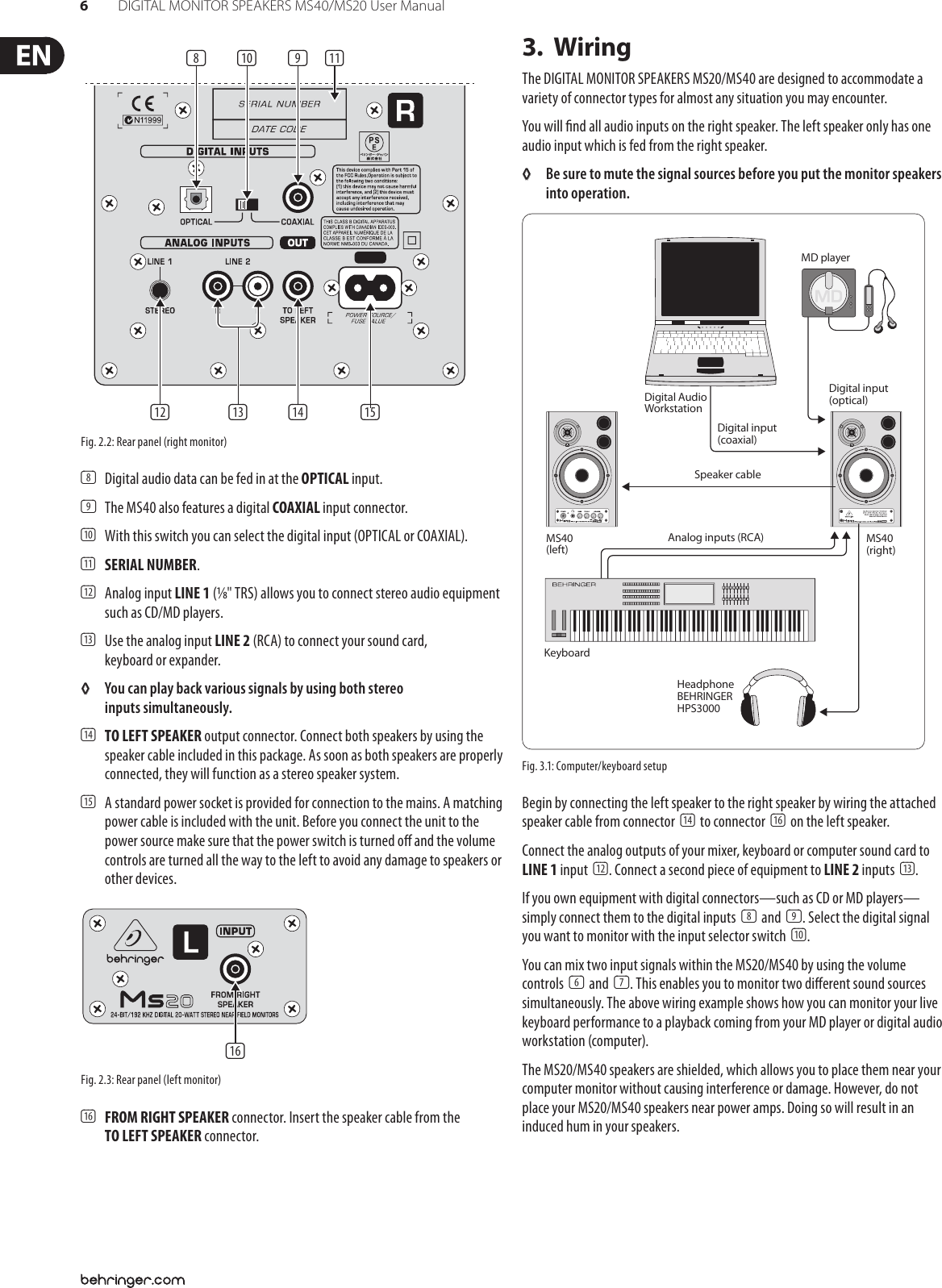 Page 6 of 9 - Behringer MS40 P0274 (MS40/MS20) User Manual To The A89900ea-3ed5-49a6-8907-b3d2fe0ad2dd