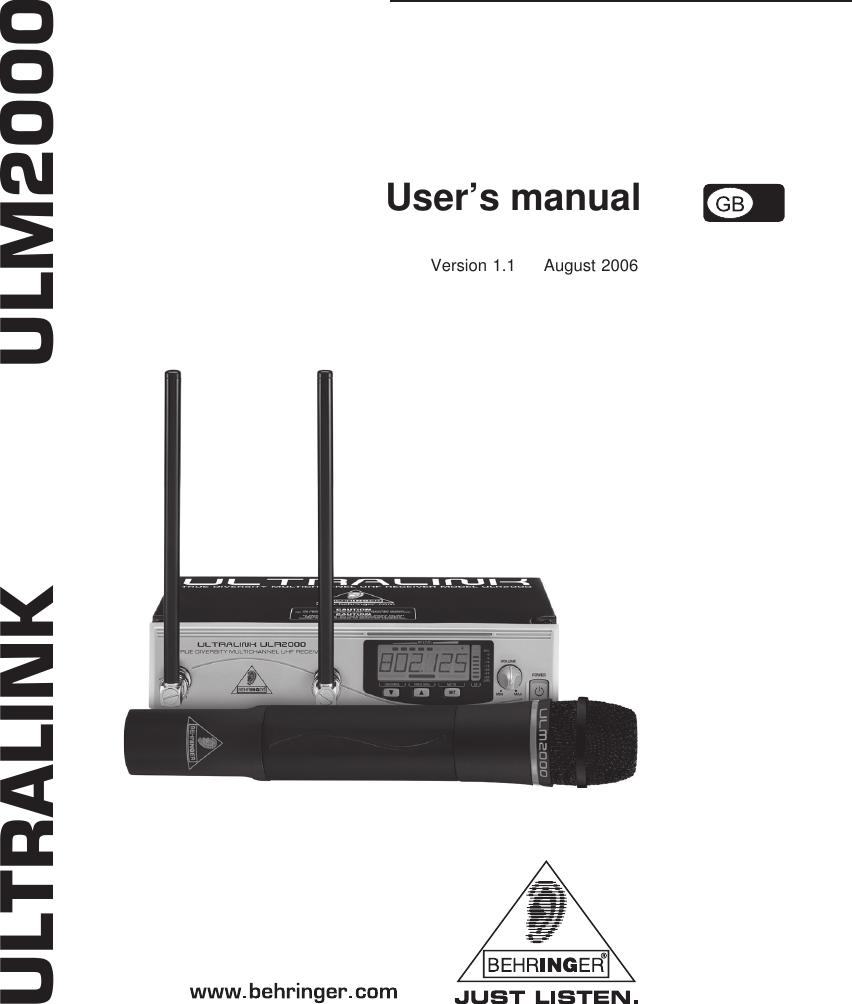 User&rsquo;s manualVersion 1.1     August 2006ULTRALINK           ULM2000