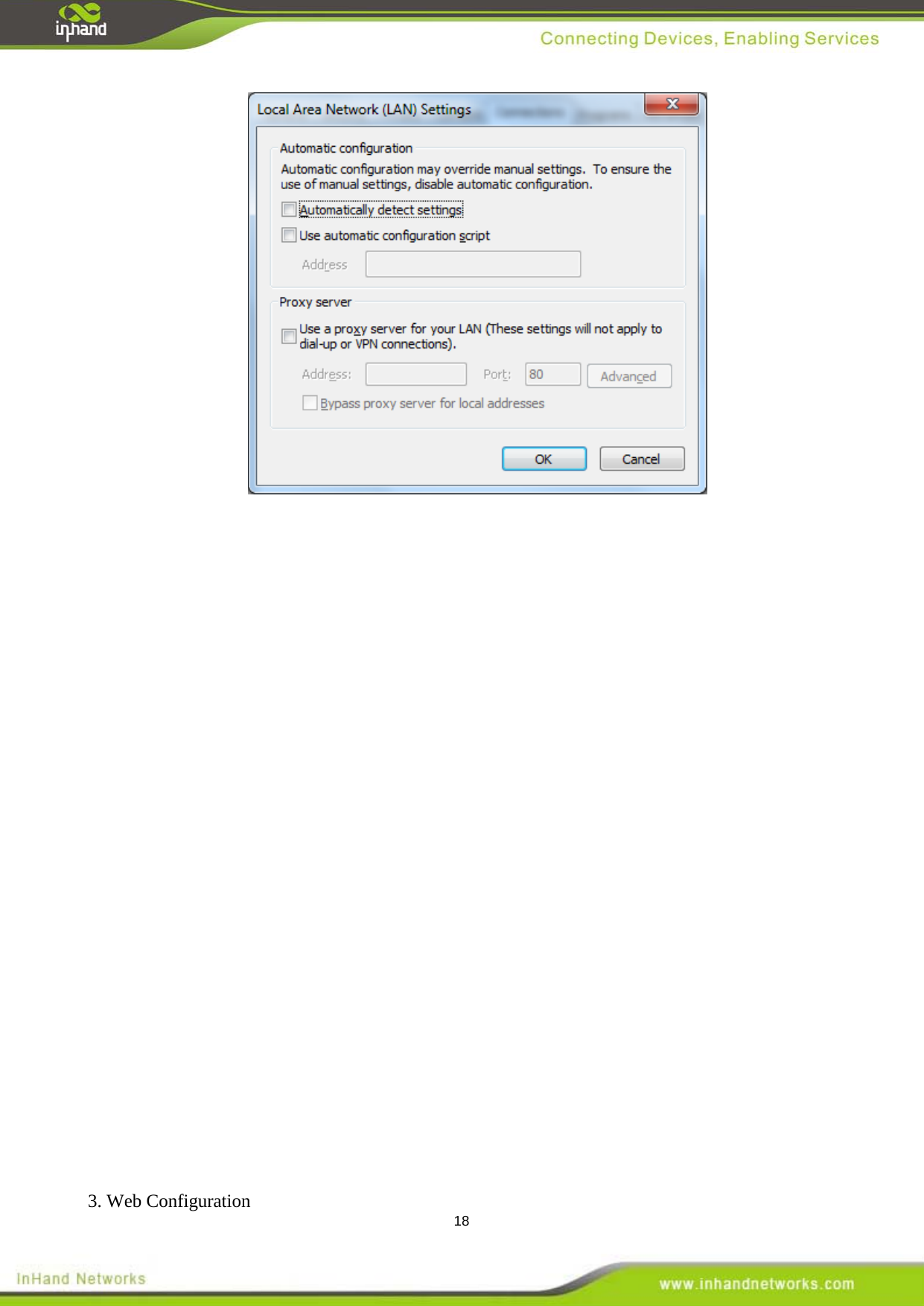  18                     3. Web Configuration 