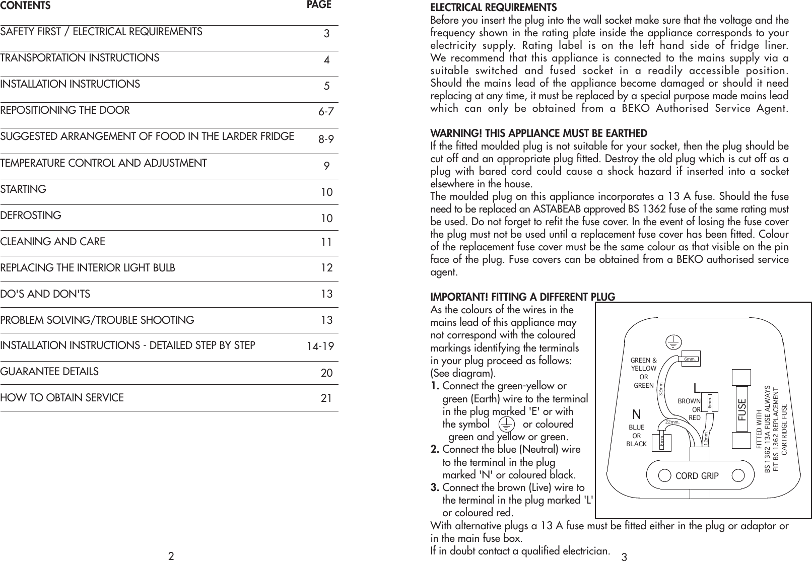Page 3 of 12 - Beko Beko-Bl20-Users-Manual-  Beko-bl20-users-manual