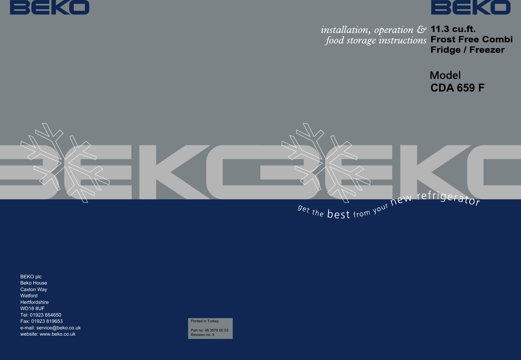 Beko Cda 659 F Users Manual