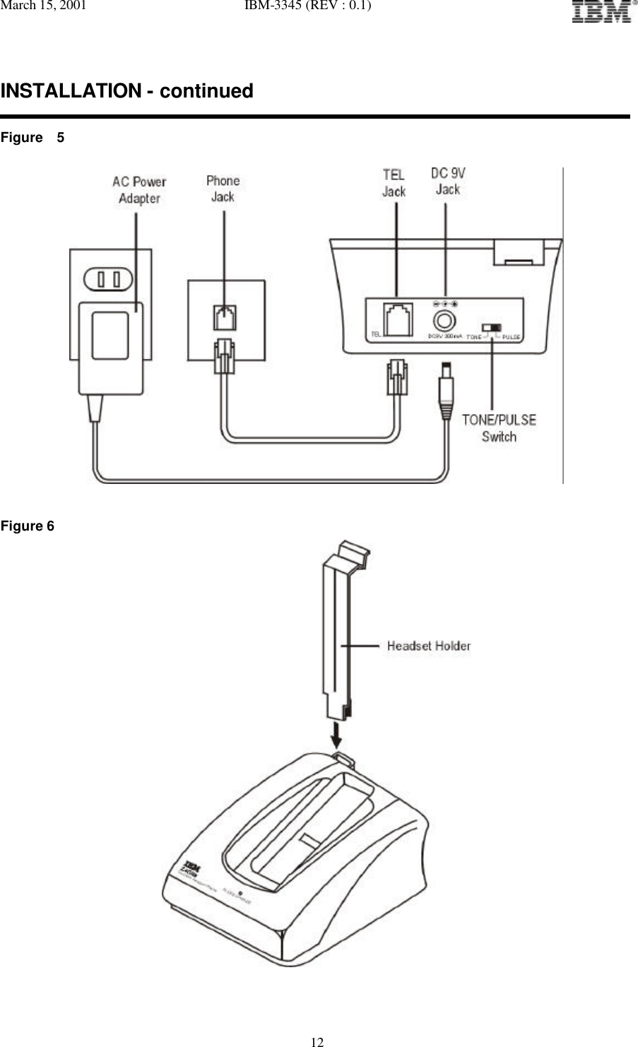 March 15, 2001   IBM-3345 (REV : 0.1)   12INSTALLATION - continued  Figure  5    Figure 6  