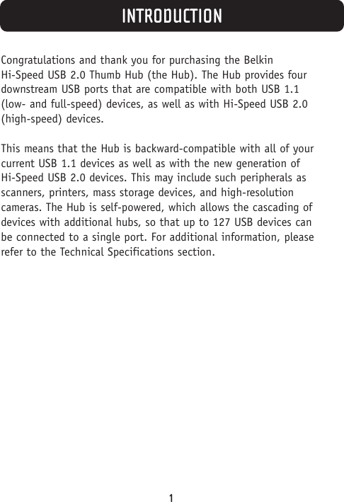 Page 3 of 9 - Belkin Belkin-Thumb-Hub-F5U218-Mob-Users-Manual- P74459_F5U218-MOB_man  Belkin-thumb-hub-f5u218-mob-users-manual