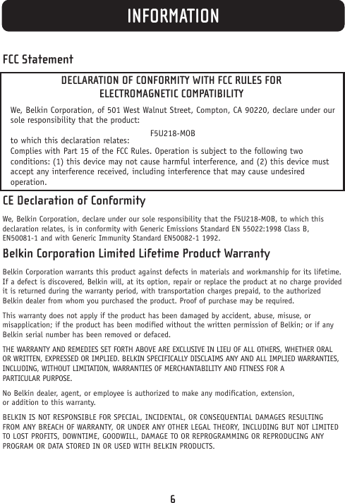 Page 8 of 9 - Belkin Belkin-Thumb-Hub-F5U218-Mob-Users-Manual- P74459_F5U218-MOB_man  Belkin-thumb-hub-f5u218-mob-users-manual