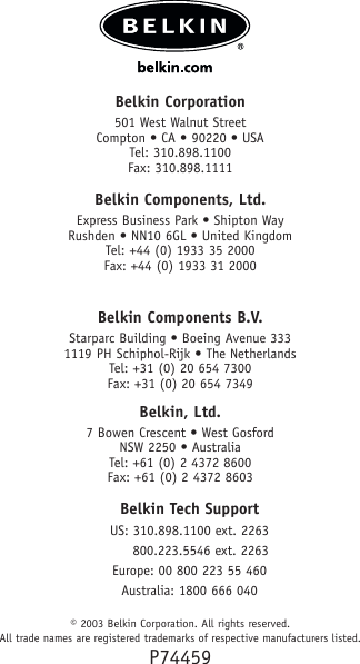 Page 9 of 9 - Belkin Belkin-Thumb-Hub-F5U218-Mob-Users-Manual- P74459_F5U218-MOB_man  Belkin-thumb-hub-f5u218-mob-users-manual