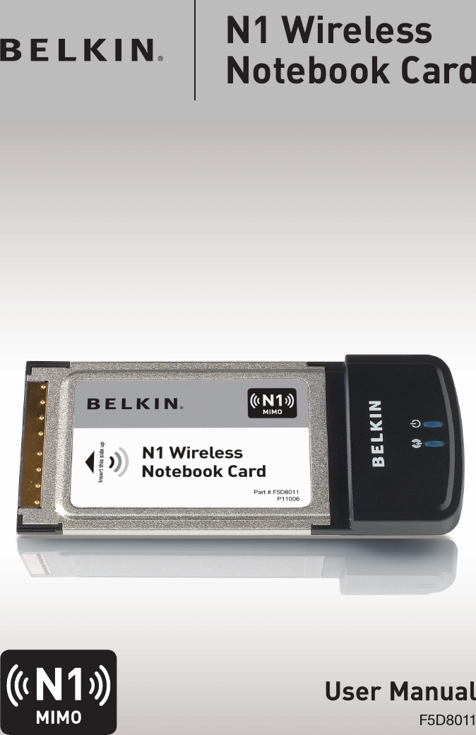 User ManualF5D8011N1 Wireless  Notebook Card