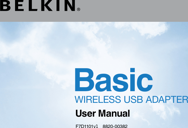 BasicWireless UsB AdApterUser ManualF7D1101v1  8820-00382