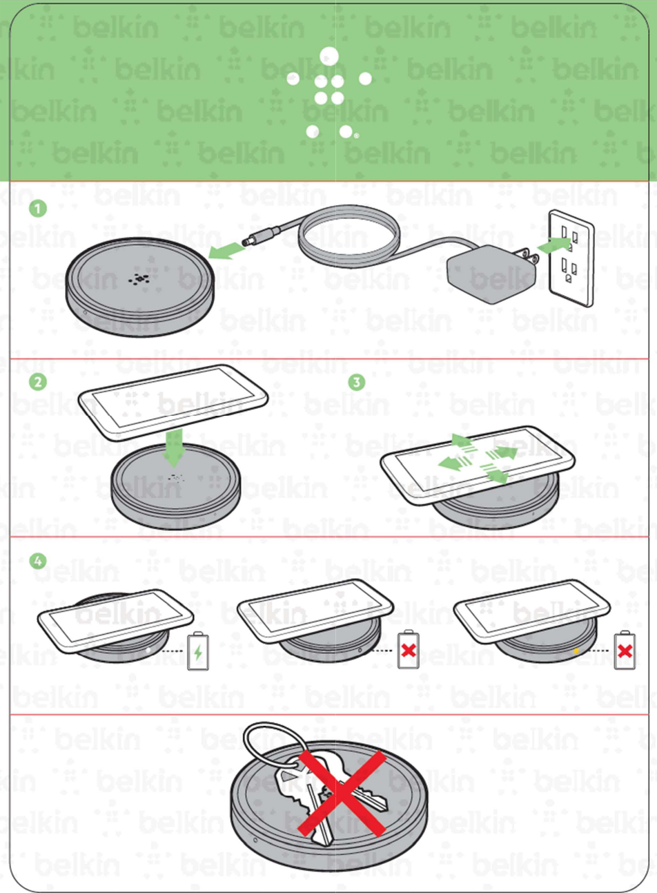 Belkin F7U050 WIRELESS CHARGER User Manual Quick start guide F7U050