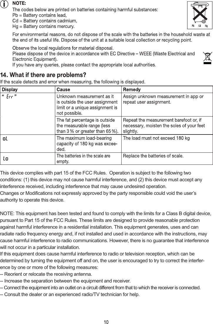 4This device complies with part 15 of the FCC Rules.  Operation is subject to the following two conditions: (1) this device may not cause harmful interference, and (2) this device must accept any interference received, including interference that may cause undesired operation.Changes or Modifications not expressly approved by the party responsible could void the user’s authority to operate this device.NOTE: This equipment has been tested and found to comply with the limits for a Class B digital device, pursuant to Part 15 of the FCC Rules. These limits are designed to provide reasonable protection against harmful interference in a residential installation. This equipment generates, uses and can radiate radio frequency energy and, if not installed and used in accordance with the instructions, may cause harmful interference to radio communications. However, there is no guarantee that interference will not occur in a particular installation.If this equipment does cause harmful interference to radio or television reception, which can be determined by turning the equipment off and on, the user is encouraged to try to correct the interfer-ence by one or more of the following measures:-- Reorient or relocate the receiving antenna.-- Increase the separation between the equipment and receiver.-- Connect the equipment into an outlet on a circuit different from that to which the receiver is connected.-- Consult the dealer or an experienced radio/TV technician for help.