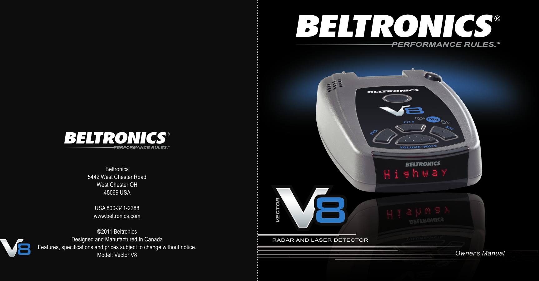 Beltronics V8 Owners Manual Bel Manual*