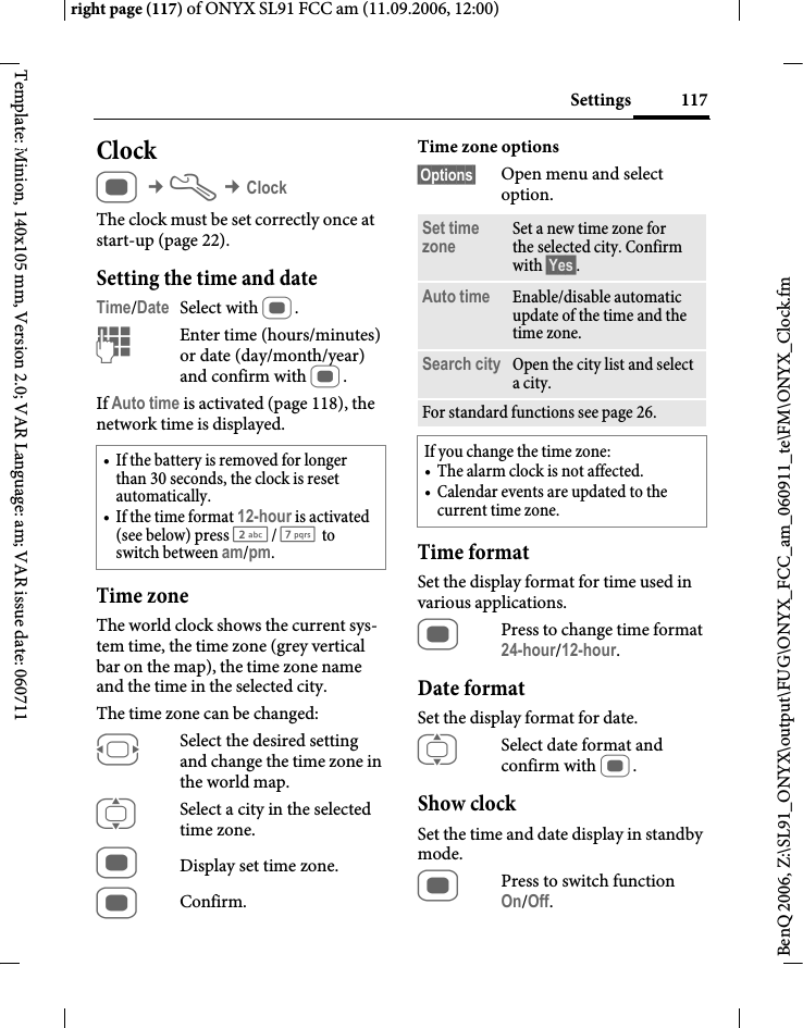 Page 117 of BenQ Mobile and OHG SL91 GSM 900/1800/1900, UMTS Mobile Phone with BT User Manual ONYX FUG