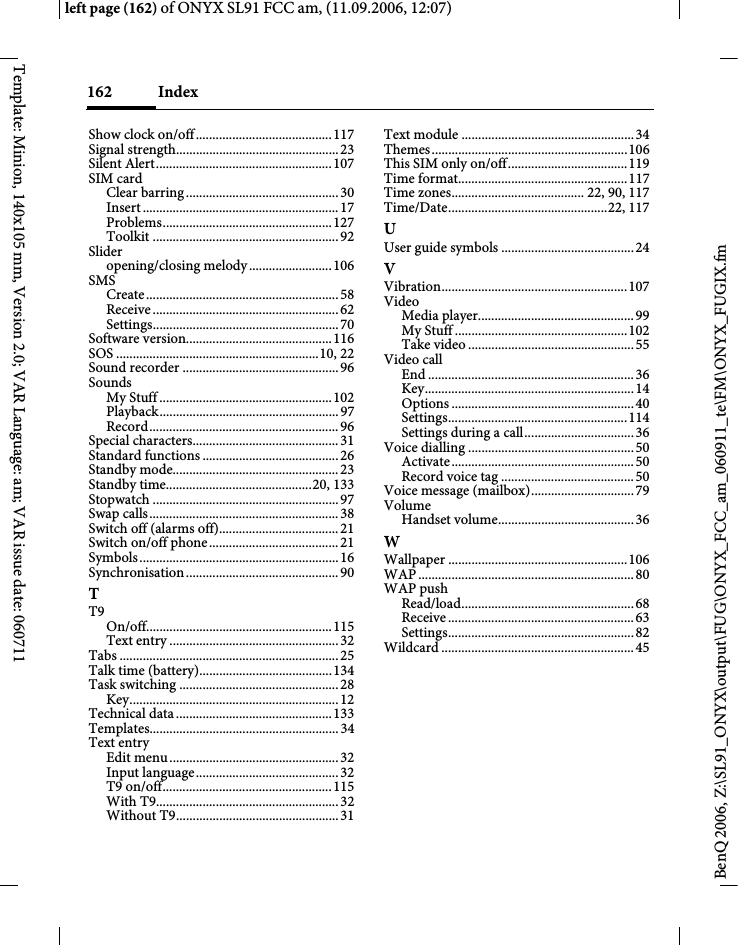 Page 162 of BenQ Mobile and OHG SL91 GSM 900/1800/1900, UMTS Mobile Phone with BT User Manual ONYX FUG