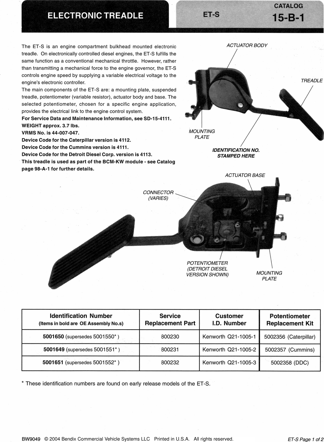 Page 1 of 2 - Bendix Bendix-15-B-1-Users-Manual-  Bendix-15-b-1-users-manual