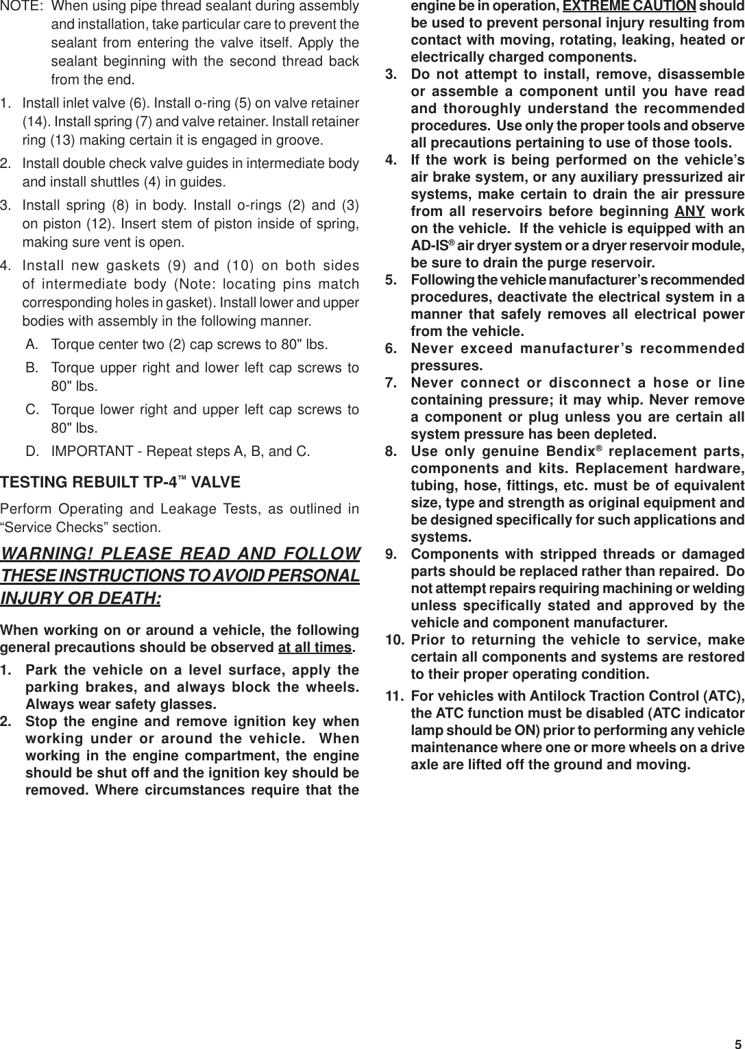 Page 5 of 6 - Bendix Bendix-Bw1438-Users-Manual- 03-3653e Bendix-bw1438-users-manual