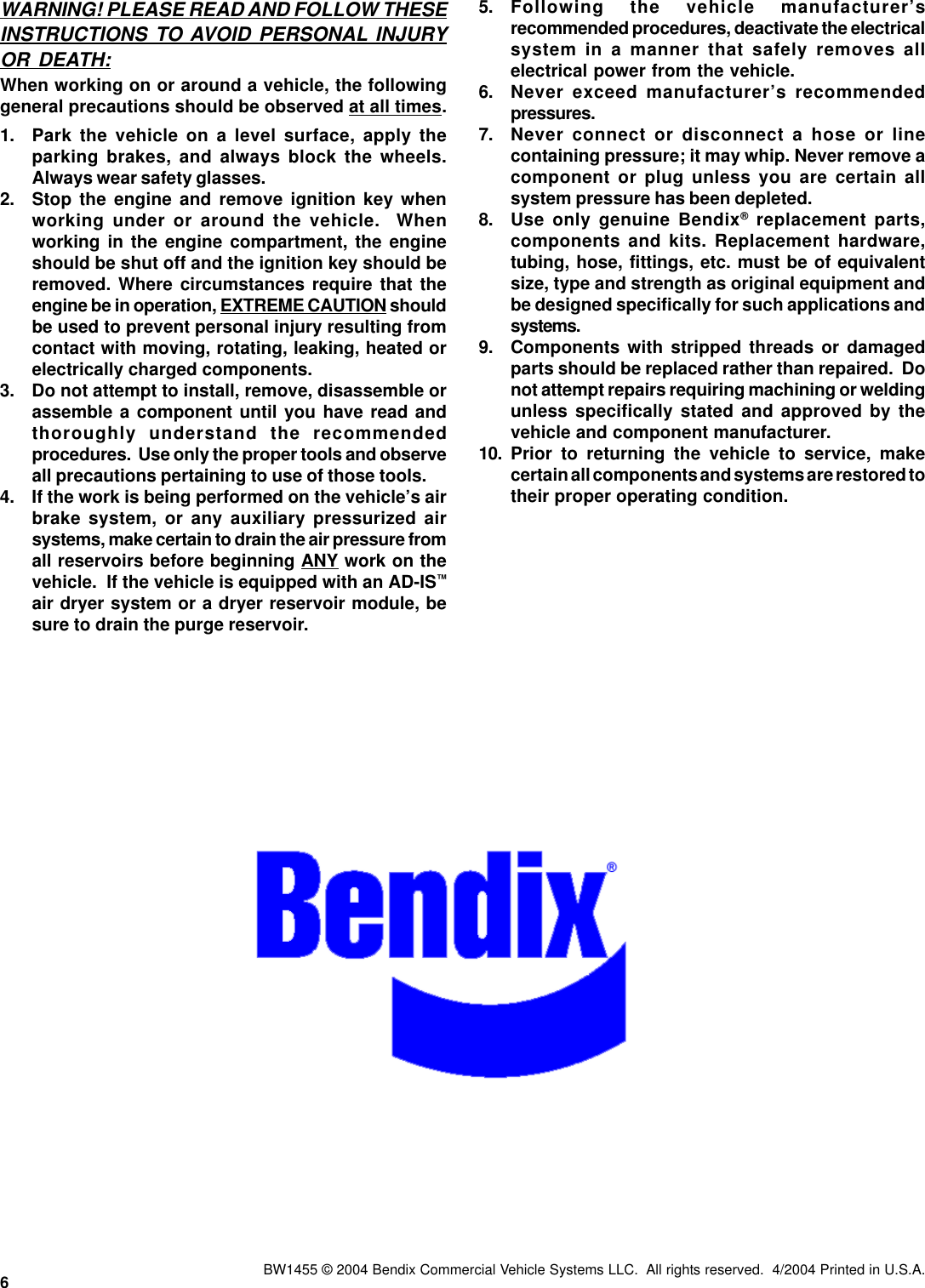 Page 6 of 6 - Bendix Bendix-Bw1455-Users-Manual- Sd111357  Bendix-bw1455-users-manual