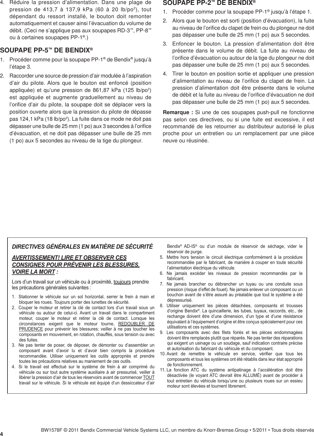 Page 4 of 4 - Bendix Bendix-Bw1578F-Users-Manual- 110927_Bendix_SD-03-3611f Updated TM's And Caution Note_FreC-  Bendix-bw1578f-users-manual