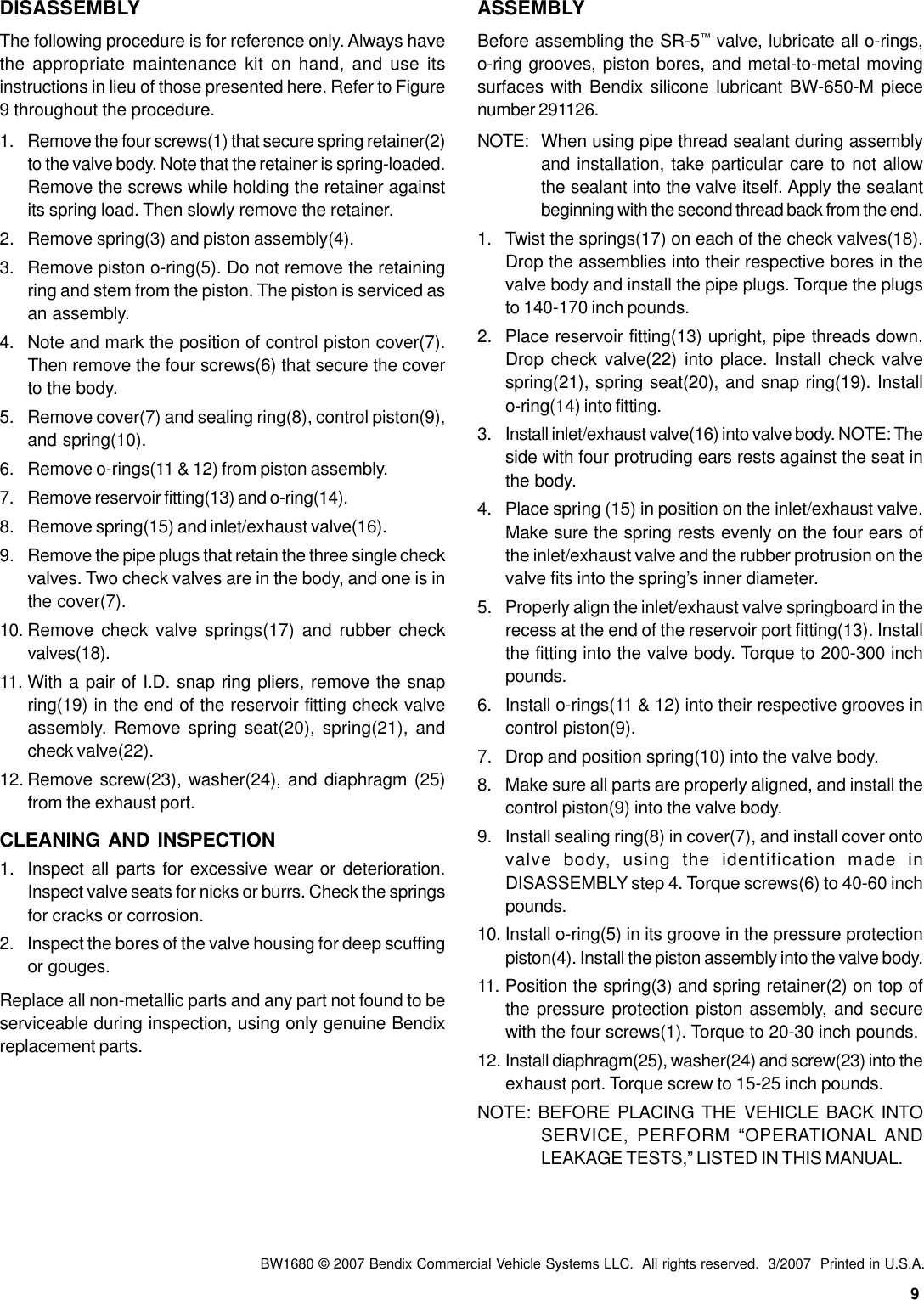 Page 9 of 9 - Bendix Bendix-Bw1680-Users-Manual- Sd034516  Bendix-bw1680-users-manual