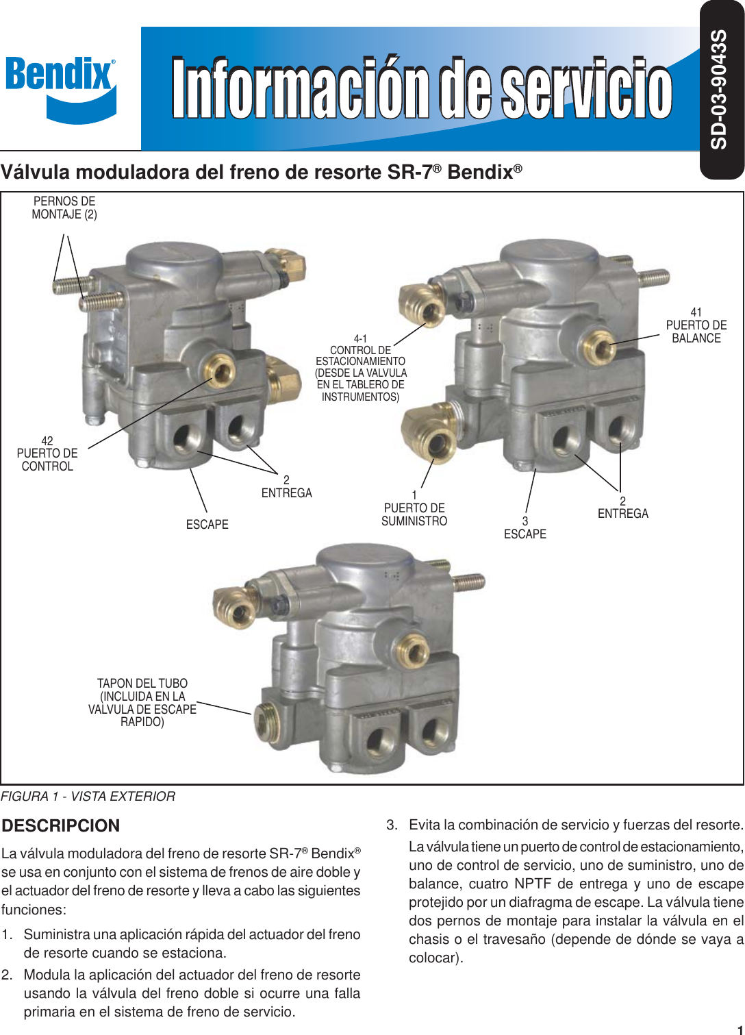 Bendix Bw2271s Users Manual Sd 03 9043c S