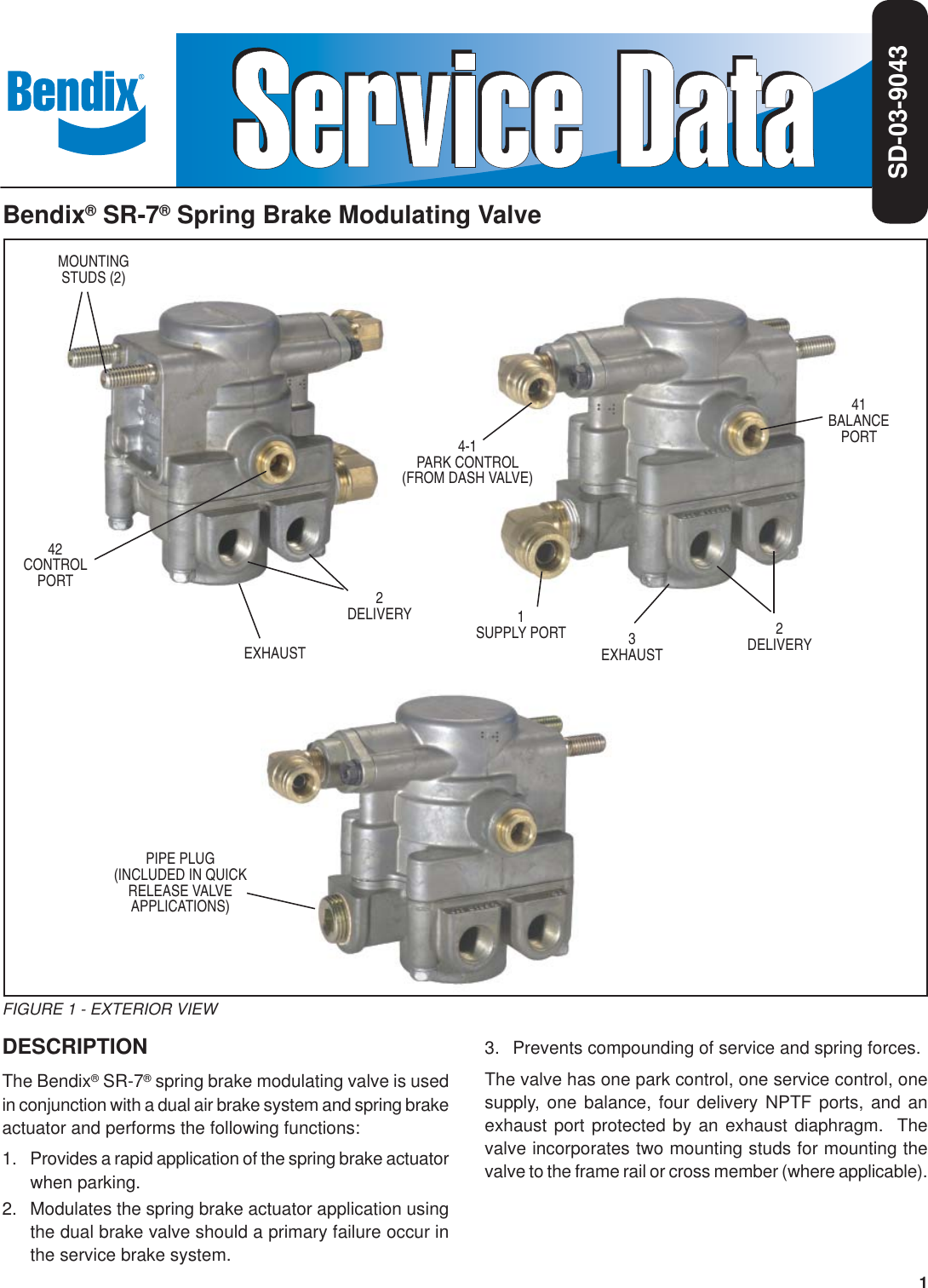 Page 1 of 8 - Bendix Bendix-Bw2271-Users-Manual- SD-03-9043c Conversion Of Version B With 11 Pt. Notes From PM  Bendix-bw2271-users-manual