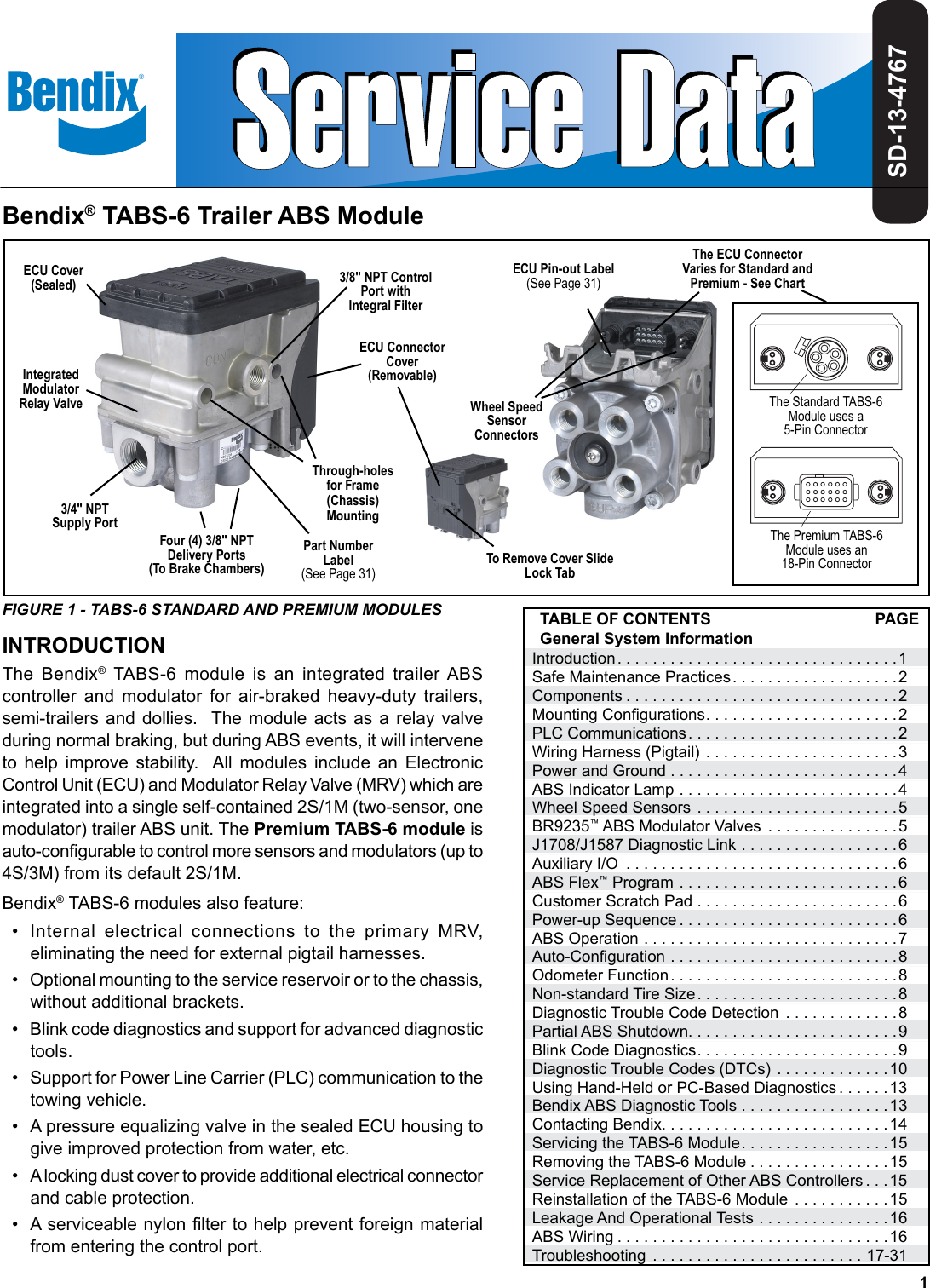 bendix abs trailer remote diagnostic unit (trdu) plc adapter