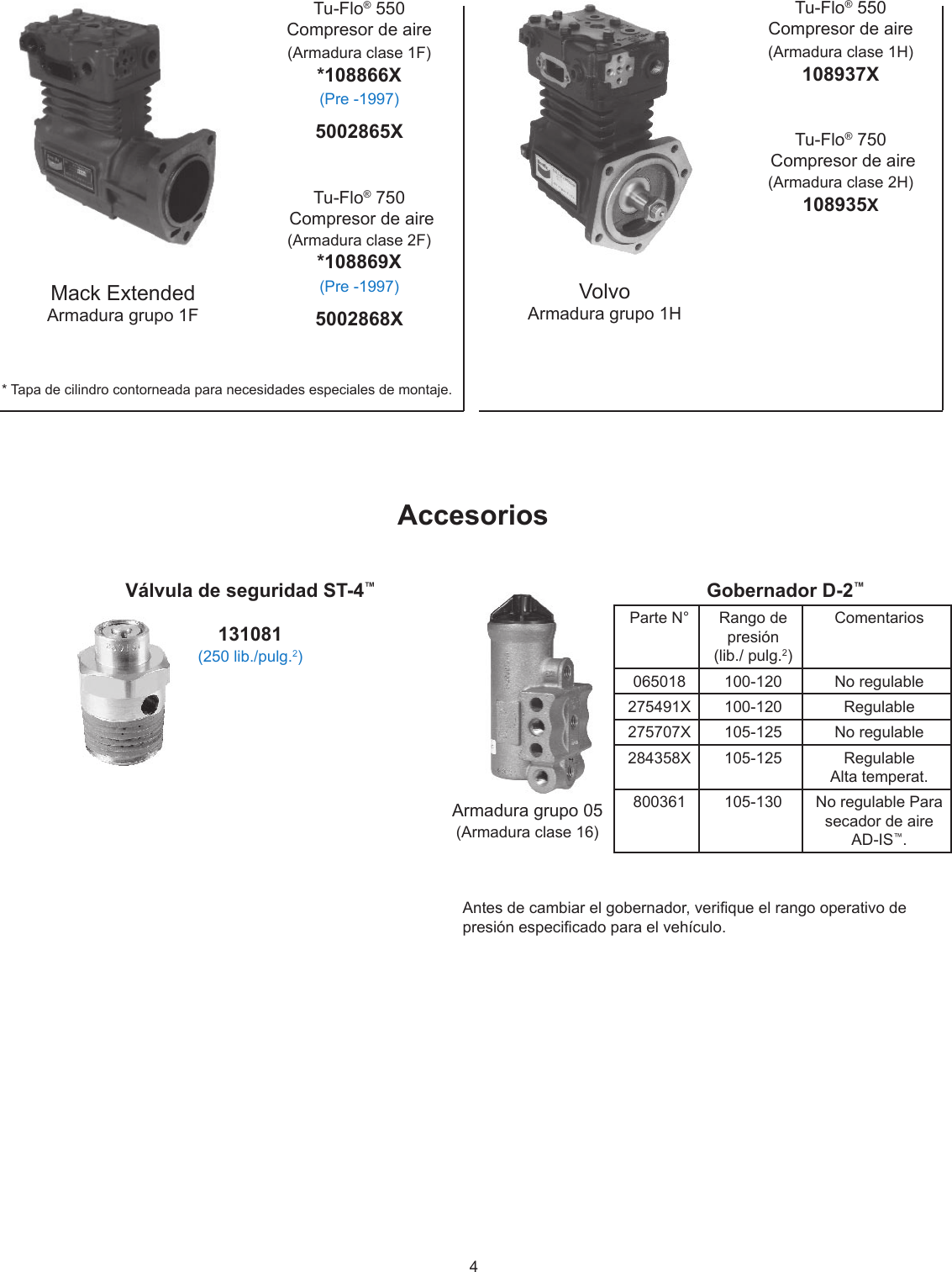 Page 4 of 12 - Bendix Bendix-Bw2488S-Users-Manual- 550/750 Compressor Flyer  Bendix-bw2488s-users-manual