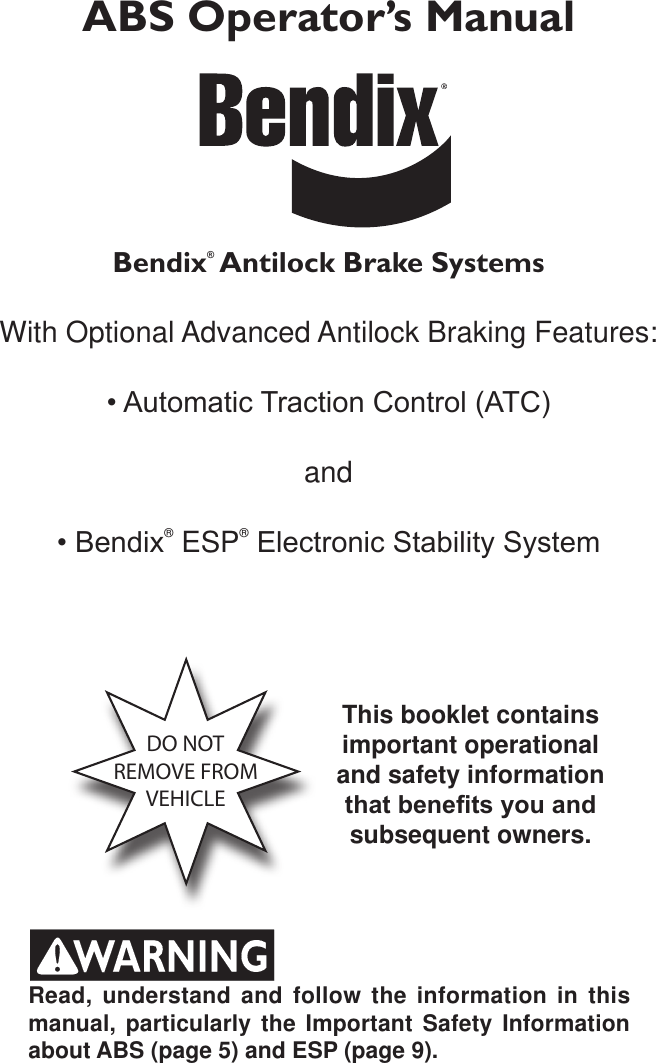 Page 1 of 12 - Bendix Bendix-Bw2489-Users-Manual-  Bendix-bw2489-users-manual