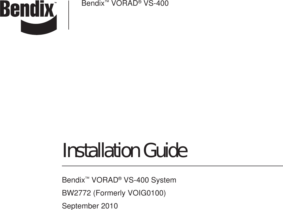 Bendix Bw2772 Users Manual