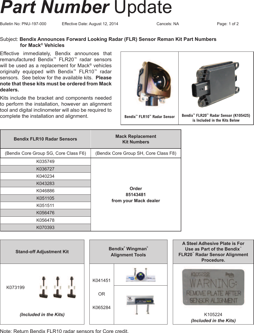 Page 1 of 2 - Bendix Bendix-Pnu-197-Users-Manual- PNU-197_US_000  Bendix-pnu-197-users-manual