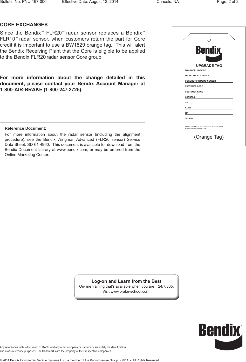 Page 2 of 2 - Bendix Bendix-Pnu-197-Users-Manual- PNU-197_US_000  Bendix-pnu-197-users-manual