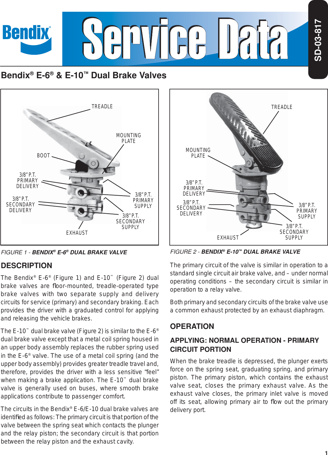 Page 1 of 6 - Bendix Bendix-Sd-03-817-Users-Manual- SD-03-817g  Bendix-sd-03-817-users-manual