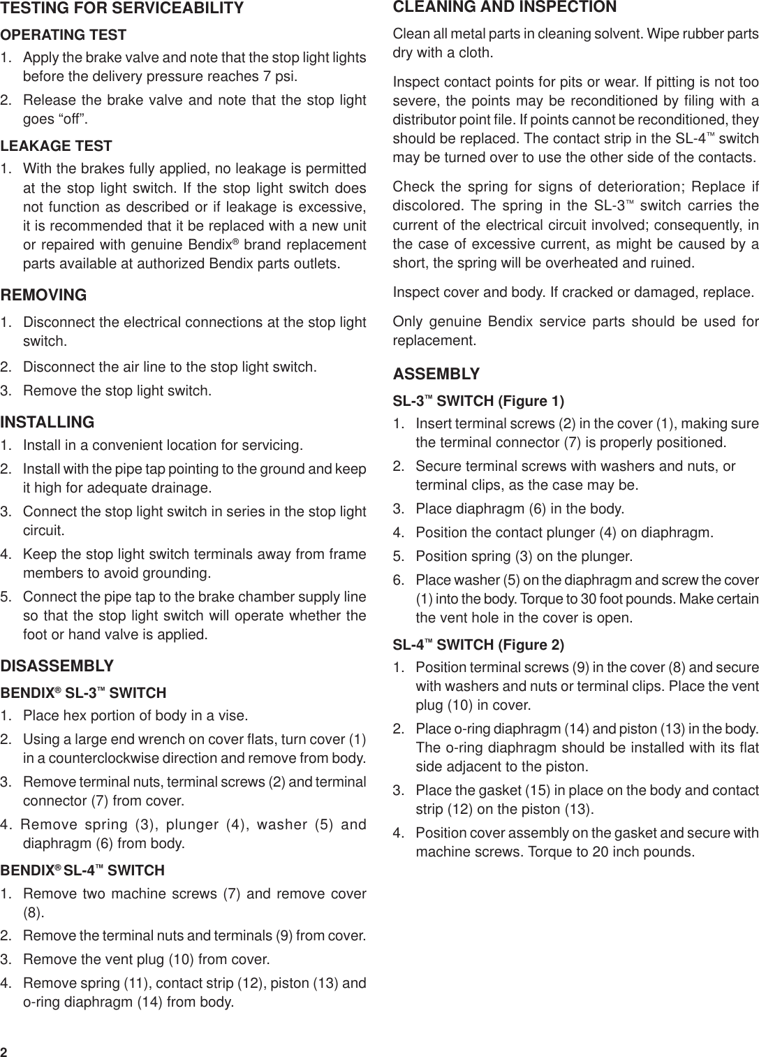 Page 2 of 4 - Bendix Bendix-Sd-06-1800-Users-Manual- SD-06-1800f Updated Caution Note And TMs  Bendix-sd-06-1800-users-manual