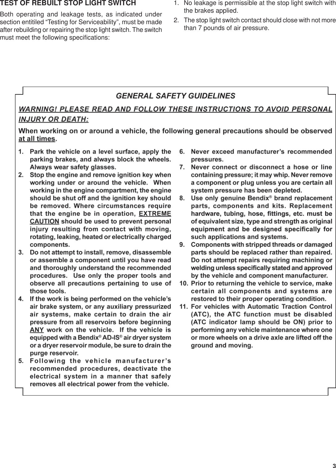 Page 3 of 4 - Bendix Bendix-Sd-06-1800-Users-Manual- SD-06-1800f Updated Caution Note And TMs  Bendix-sd-06-1800-users-manual