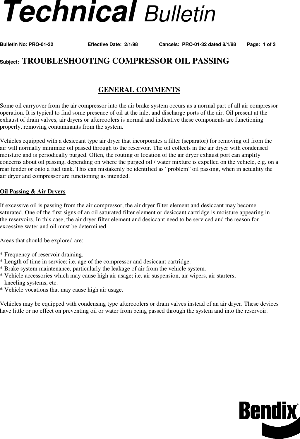 Page 1 of 3 - Bendix Bendix-Tch-001-032-Users-Manual- Buletin Type.  Bendix-tch-001-032-users-manual