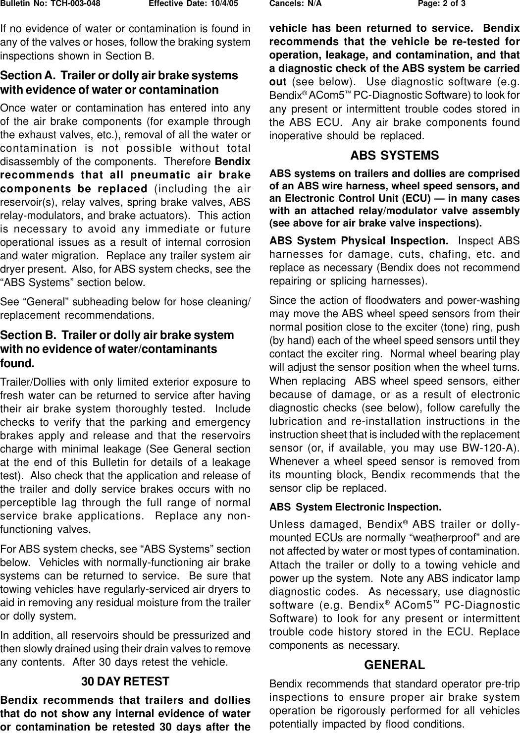 Page 2 of 3 - Bendix Bendix-Tch-003-048-Users-Manual- TCH-013-010  Bendix-tch-003-048-users-manual