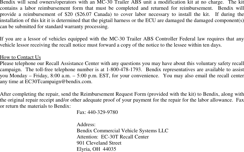 Page 2 of 2 - Bendix Bendix-Tch-013-007-Users-Manual- Buletin Type.  Bendix-tch-013-007-users-manual