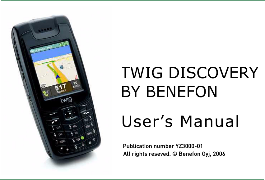 Page 1 of Benefonj TGP80EG GSM Mobile phone User Manual twig