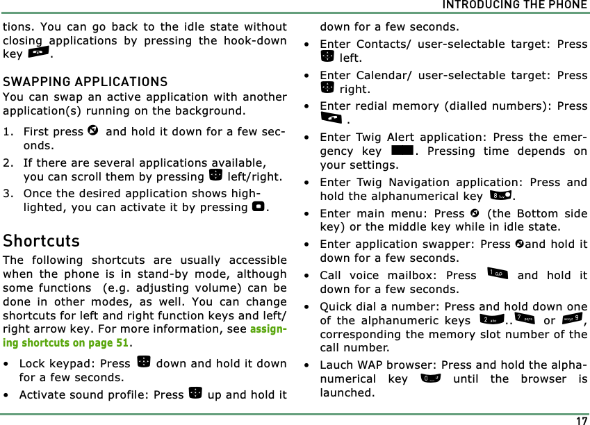 Page 17 of Benefonj TGP80EG GSM Mobile phone User Manual twig