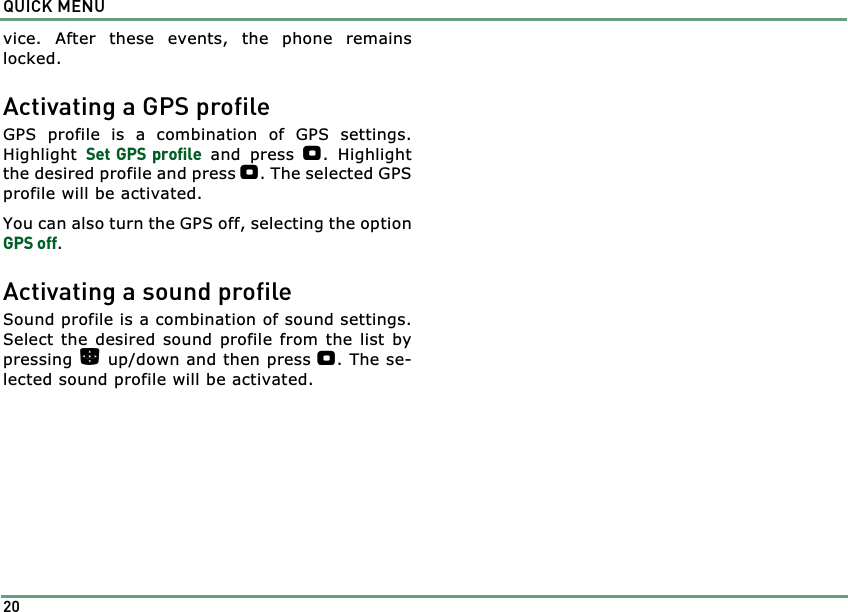 Page 20 of Benefonj TGP80EG GSM Mobile phone User Manual twig