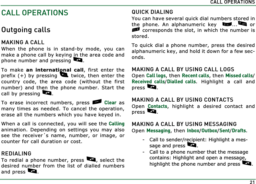 Page 21 of Benefonj TGP80EG GSM Mobile phone User Manual twig