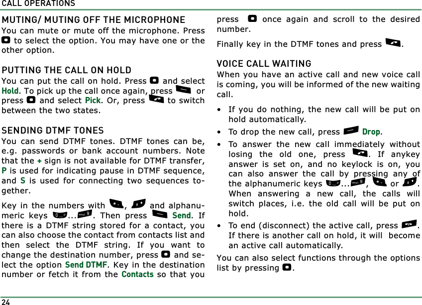 Page 24 of Benefonj TGP80EG GSM Mobile phone User Manual twig