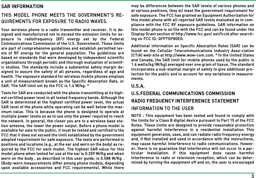 Page 3 of Benefonj TGP80EG GSM Mobile phone User Manual twig