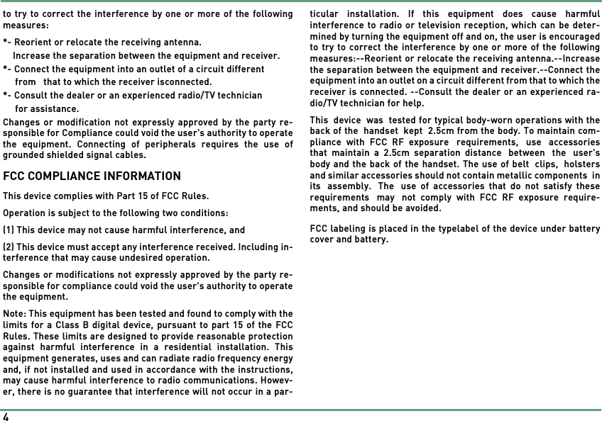 Page 4 of Benefonj TGP80EG GSM Mobile phone User Manual twig