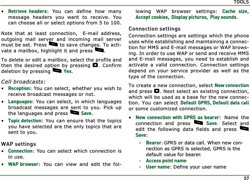 Page 57 of Benefonj TGP80EG GSM Mobile phone User Manual twig