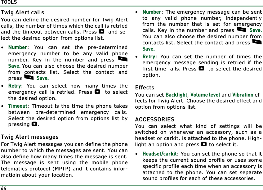 Page 64 of Benefonj TGP80EG GSM Mobile phone User Manual twig